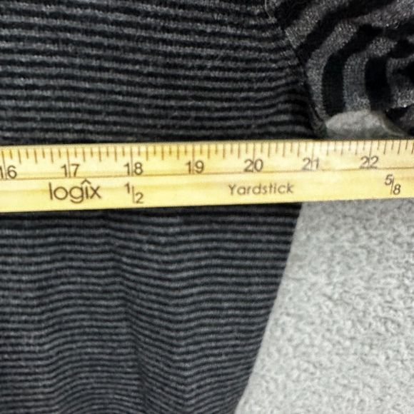 Thomas Parker mens sweater Medium black gray striped wool blend pullover preppy - Picture 4 of 6